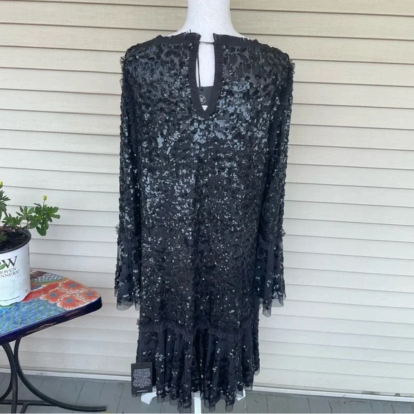 Needle & Thread Sequin Tiered Mini Dress in Graphite Size 18 (NWT) - Picture 2 of 10